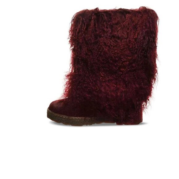 Bear Paw Women's Boots Boetis II Charcoal Wine / Plum Lamb Fur Size 5 NEW 1294W - Picture 10 of 12